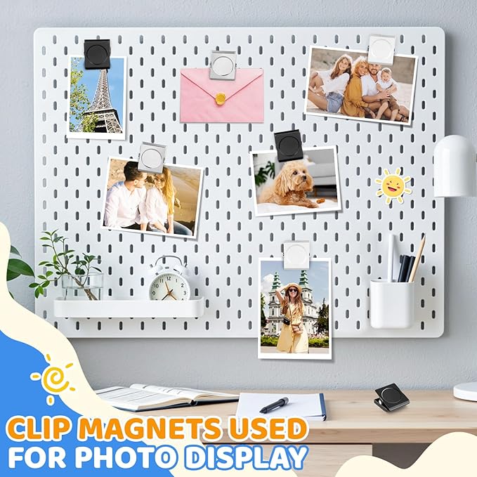 Grtard 48 Pack Magnetic Clips Heavy Duty, Magnet Clips for Fridge, No-Scratch Magnetic Clip for Refrigerator, Strong Magnets with Clip for Cruise Cabin, Whiteboard, Locker, Note List, Photo Display