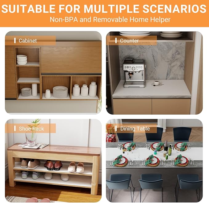 FLPMIX White Shelf Liner for Kitchen Cabinets 12 inch Wide - Easy to Cut Drawer Mat 12" x 120 Inch - Waterproof Non-Adhesive Pantry Cabinet Liner