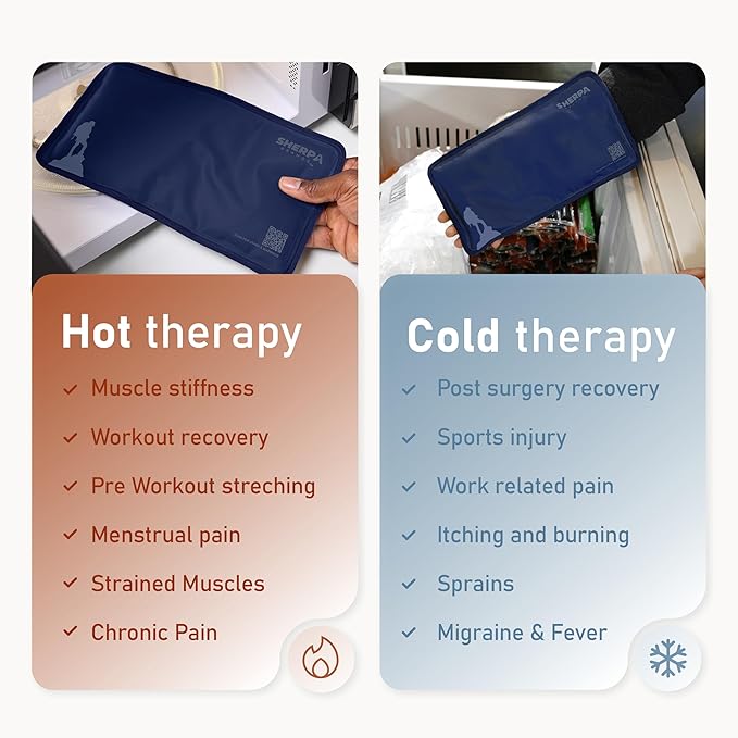Small Soft Ice Packs for Injuries Reusable - Hot and Cold Flexible Gel Ice Packs Reusable for Ankle, Hand, Wrist, Head Pain Relief - 5" x 10" - 2PK - Blue