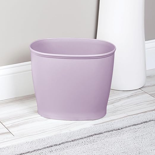 iDesign Slim Plastic Bathroom Trash Can, Small Garbage Bin for Bedroom, Office, Desk, Dorm, Purple