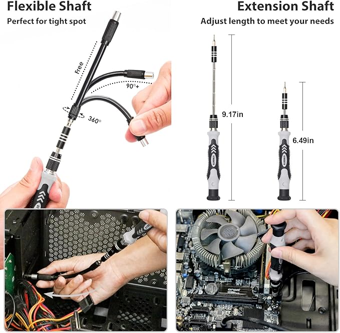 STREBITO Precision Screwdriver Set 142-Piece Computer Tool Kit, Magnetic Screwdriver Set, Laptop Screwdriver Kit, Electronic Repair Kit, Tech Toolkit for PC, Phone, Macbook, Nintendo, PS4, Xbox Controller
