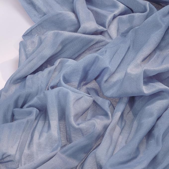 Socomi 6pcs Dusty Blue Summer Cheesecloth Table Runner Boho Rustic Gauze 120 inch 10FT Cheese Cloth Sheer Runner for Wedding Party Baby Shower Birthday Home Decor Holiday Decorations