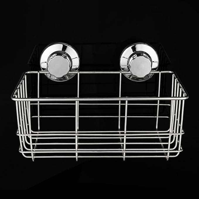 iPEGTOP Suction Cup Deep Shower Caddy Bath Organizer Wall Shelf for Large Shampoo Gel Holder Bathroom Accessories Storage -Rustproof 304 Stainless Steel, 2-Pack