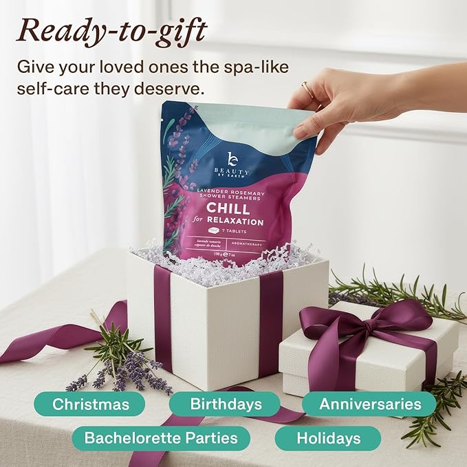 Shower Steamers Aromatherapy - USA Made with Natural Ingredients & Lavender Oil, Large Shower Bombs for Stress Relief, Relaxing Spa Gifts for Women & Men, Luxury New Mom & Nurse Gifts