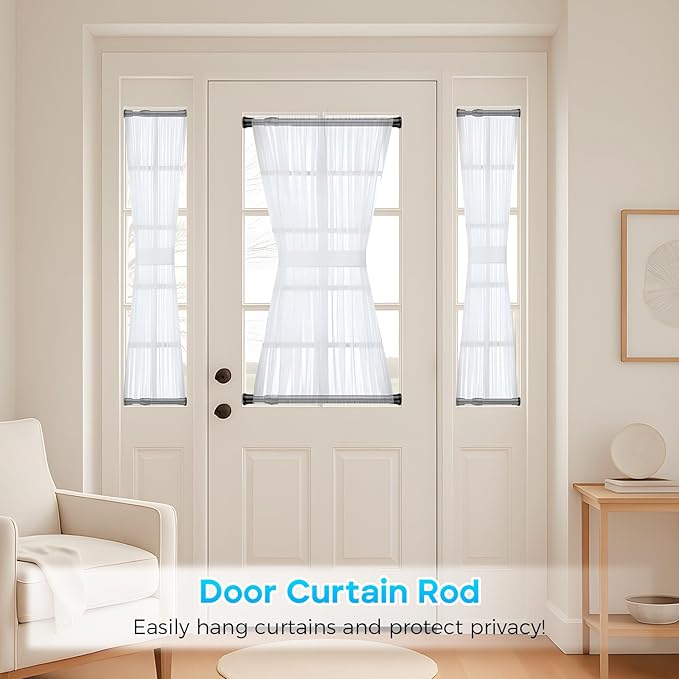 Tension Curtain Rod 12-20inches Small Tension Rods Black Adjustable Spring Tension Curtain Rods 2 Pack Mini Curtain Rod Short for Cupboard Closet Rod Kitchen Drawers No Drill Cupboard Cabinets