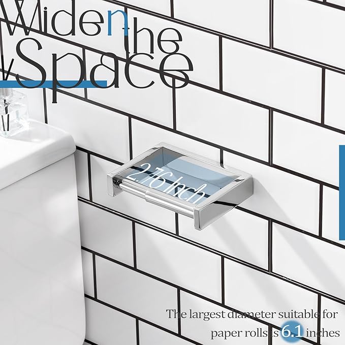 KOKOSIRI Toilet Paper Holder Spring Loaded Bathroom Toilet Roll Holder Wall Mount Stainless Steel Polished Chrome B2011CH
