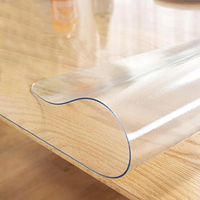 LovePads Frosted Table Cover Protector 44 x 72 Inch, 1.5mm Thick Plastic Table Cover, Table Protector for Dining Room Table, Waterproof Vinyl Tablecloth Table Pad Mat for Kitchen, Writing Desk