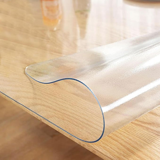 LovePads Frosted Table Cover Protector 42 x 86 Inch, 1.5mm Thick Plastic Table Cover, Table Protector for Dining Room Table, Waterproof Vinyl Tablecloth Table Pad Mat for Kitchen, Writing Desk