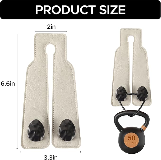 URIZZD 4 PCS Leather Car Seat Hooks for Headrest, Vehicle Hanger Storage Organizer Universal for Handbag Purse, Car Accessories Gift (White-Black-4 PCS)