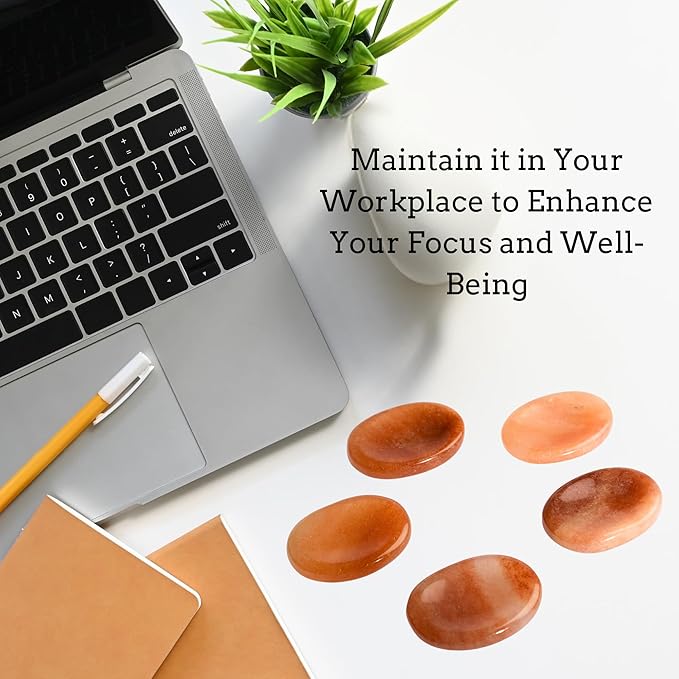 Red Onyx Worry Stones – Crystal Thumb Worry Stone for Anguish, Stress – Relaxing & Soothing Balance Stones for Meditation, Relief – Healing Stones & Crystals for Men, Women