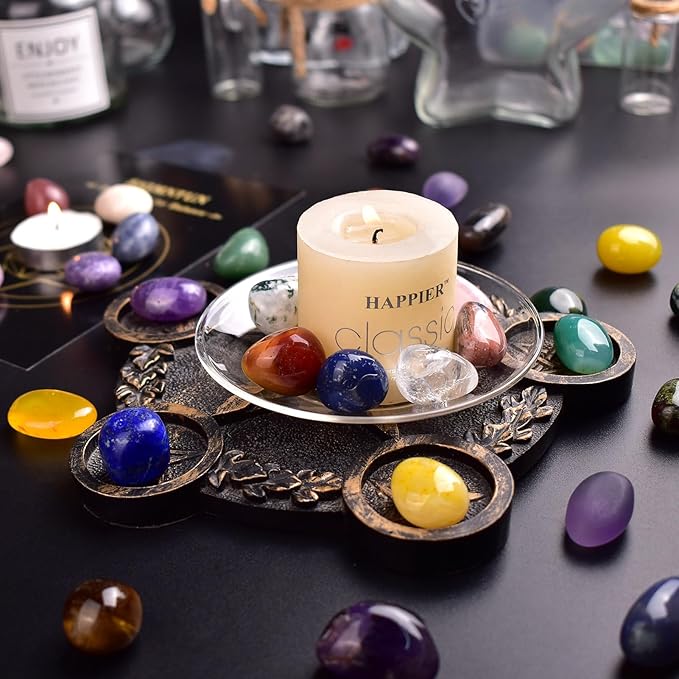 Polished Stone Set Yooperlite Crystals, 0.8" Handpicked Tumbled Gemstones Rocks, Pebbles for Reiki, Chakra, Healing, Home Decor