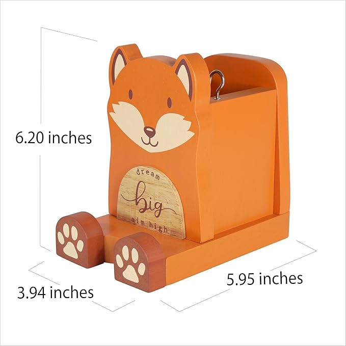 I'm a Solid Wood Multipurpose Eyeglass, Phone, Pen, and Pencil Holder Stand. I'm a Stationery Desk Box Organizer Accessories Decor, a Cute Home Office Desktop Decoration, and a great Birthday or Graduation Gift for Fox Lovers. (Fox)