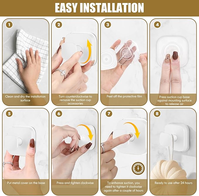 BKV Suction Cup Hooks for Shower, Heavy Duty Shower Hooks for Bathroom Wall, Glass Windows, Smooth Doors to Hang Towels, Robes, Coat, Reusable Suction Cup Wreath Hanger for Christmas Wreaths - White (2 Pack)
