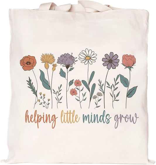 Kimoli Teacher Appreciation Gifts School Canvas Tote Bags Aesthetic Travel Beach Bag Summer Reusable Grocery Shopping Bag