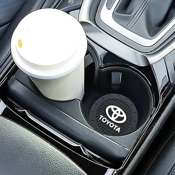 Car Cup Holder Coaster for Toyota Sport Recessed Silicone Cupholder Coaster Interior Accessories 2.75in 2Pack Black