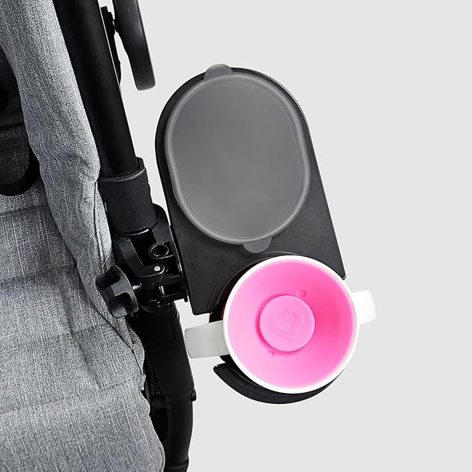 liuliuby Universal Stroller Snack Tray Attachment | Stroller Cup Holder Attachment Universal Snack Tray for Stroller Tray Attachment | Clip On Baby Stroller Accessories for Joggers, Umbrella & Wagons