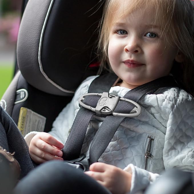 Child Car Seat Chest Harness Clip Universal Replacement for Kids, Toddler, Stroller 1 Piece, Grey,Oval (6.89 X 3.98 X 0.87 inches)