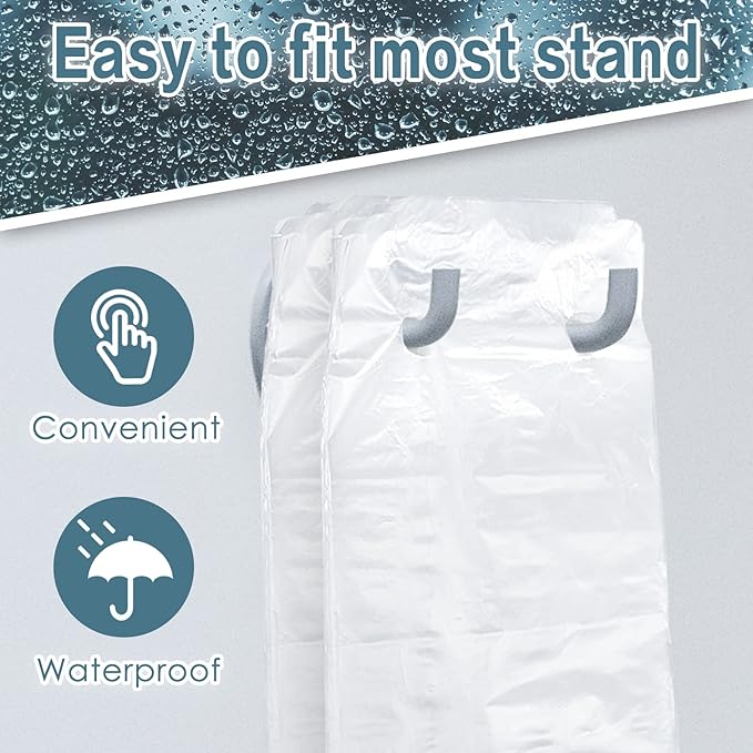 500 Pcs Clear Disposable Wet Umbrella Rain Bags Heavy Duty Umbrella Sleeve Big Covers for Wet Umbrellas Keep Church Lobby Floors Dry