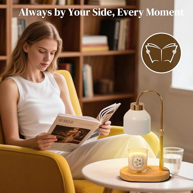 Seniny Electric Candle Warmer Lamp with Timer Dimmable, Adjustable Height Lamp Candle Warmer for Jar Candles, Home Decor Warming Light, Flameless Wax Melter Lamps, Christmas Birthday Gifts for Women