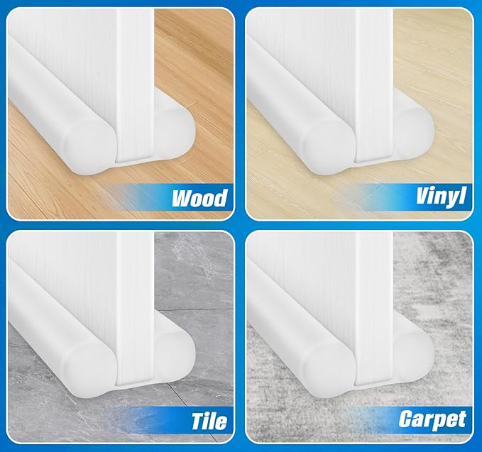 MAXTID Under Door Draft Stopper Cold Air Blocker - Large Doors Seal Gap Bottom of Doors 36" Adjustable 30" 32" 34" Weather Stripping Blocker Interior Front Door Sweep Bedroom Must Have