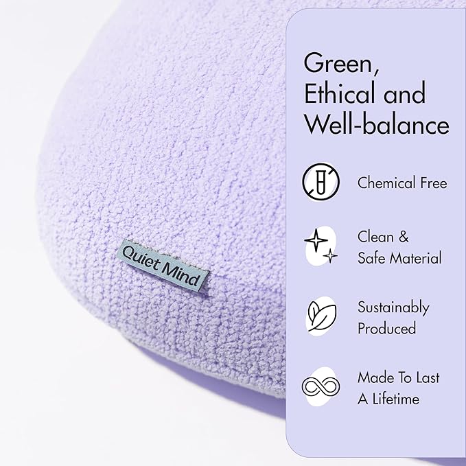 Quiet Mind Lavender Scented Weighted Body Pillow for Kids & Adults, Medium (9lb) – Lavendar Infused Aroma with Recycled Glass Beads & Chemical-Free Fabric – Sensory Sleep Cuddle Pillow
