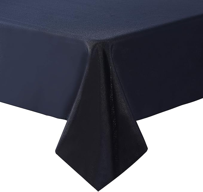 Cupuamon Square Tablecloth 90x90 inch Washable Polyester Fabric Table Cloth for Wedding Party Dining Banquet Decoration（90x90,Navy）