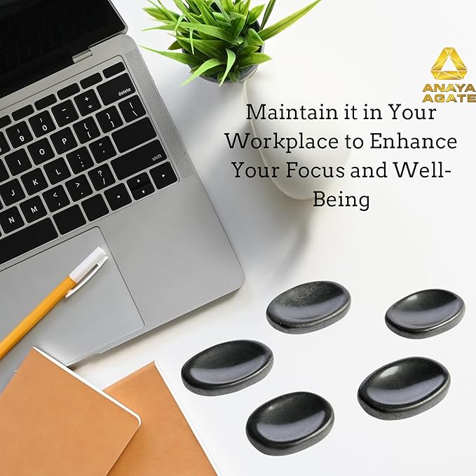 Hematite Worry Stones – Crystal Thumb Worry Stone for Anxiety, Stress – Relaxing and Soothing Balance Stones for Meditation, Stress Relief – Healing Stones and Crystals for Men and Women