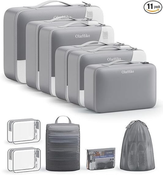 11 Set Packing Cubes for Travel, Gifts for Women Mom,Anti-Tearing Suitcase Organizer,OlarHike Vacation Essentials & Accessories for Cruise Ship
