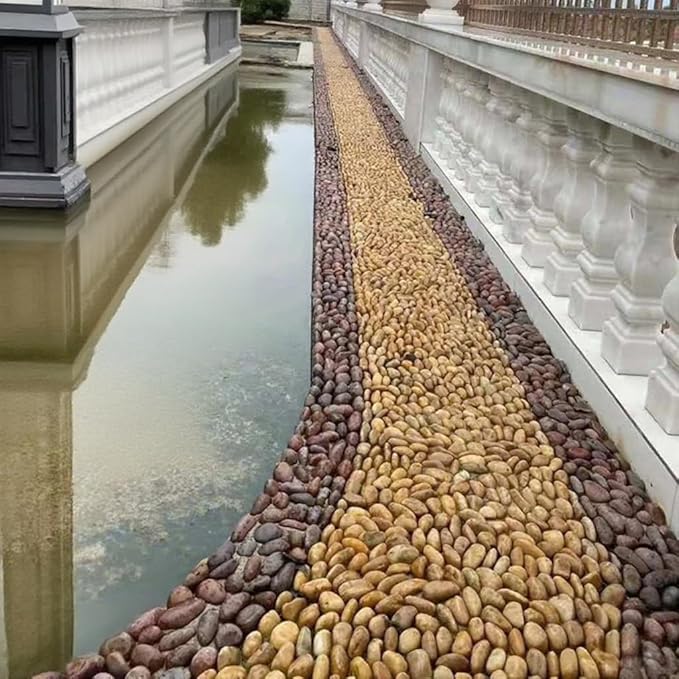 Rocks for Plant 5lbs, Red River Rocks 1-2 Inch Natural Pebbles for Indoor Plants, High Polished Decorative Stones Vase Filler Fish Tank Aquariums Landscaping Garden