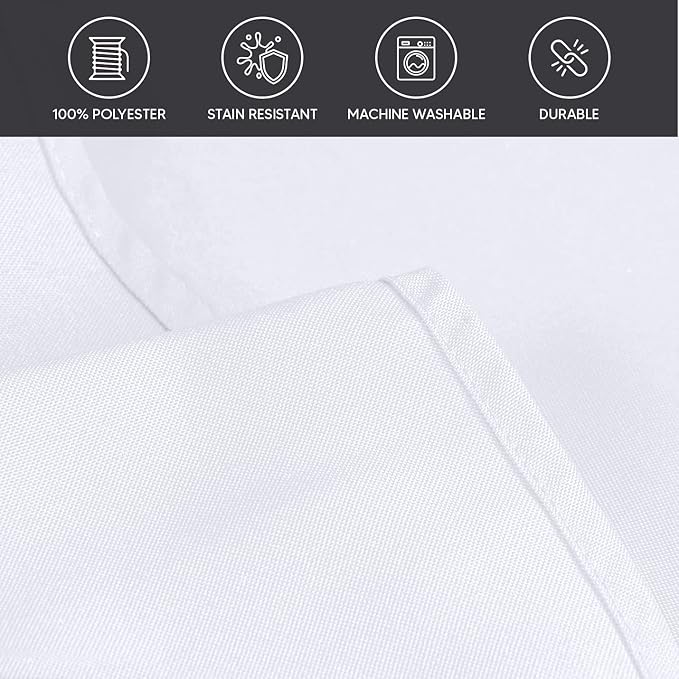 Utopia Kitchen Round Table Cloth 2 Pack(90 Inches, White), Tablecloth Machine Washable, Polyester Table Cover for Dining, Buffet Parties, Picnics, Events, Weddings and Restaurants