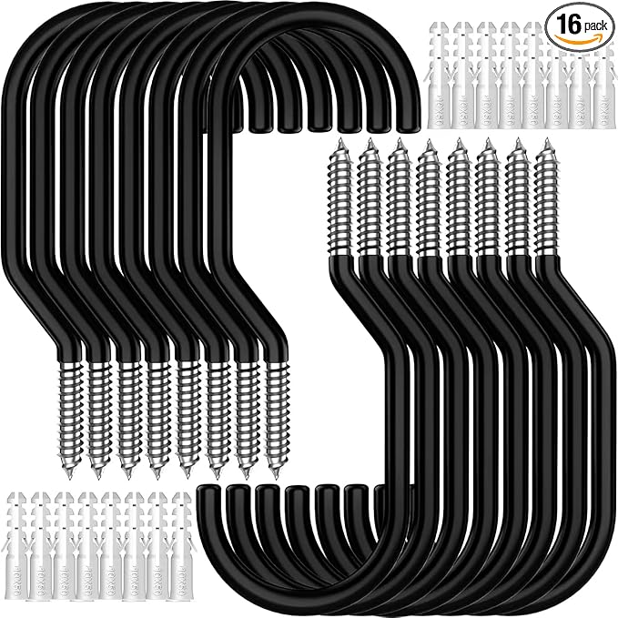 GURADESIGN 16-Pack Heavy Duty Bike Hook, Loading Capacity 100 LBS, 6 inch, Bike Hooks for Garage Wall and Garage Ceiling