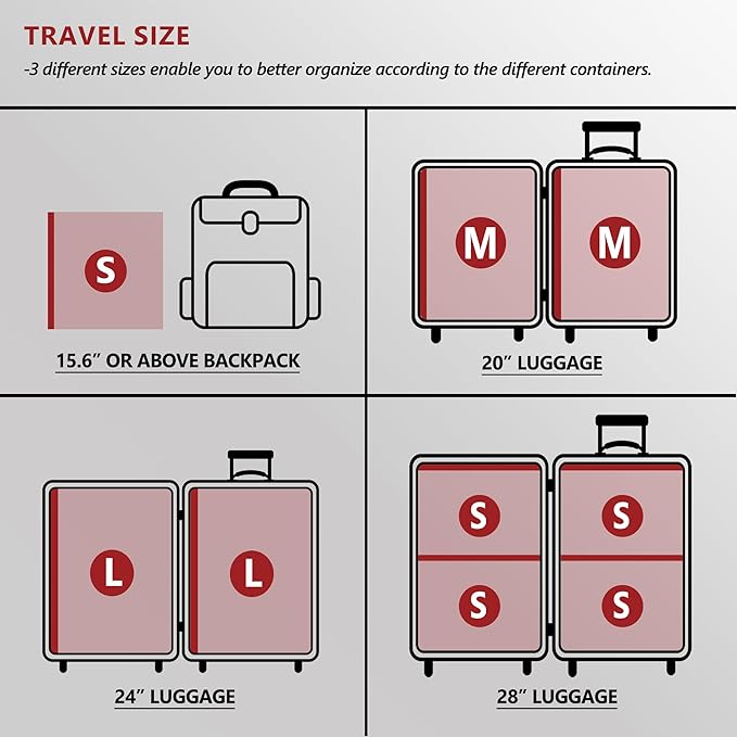 Travel Vacuum Bags for Clothing with Rechargeable Electric Pump, Compression Packing Cubes Organizer Storage for Luggage Suitcase, Space Saver Seal Bags for Vacation Cruise, 24 Combo