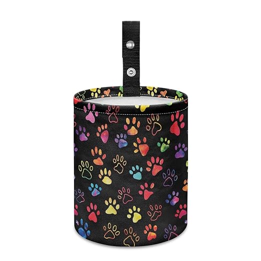 gearider Puppy Dog Paw Car Garbage Can Holder Organizer Storage Box Auto Trash Bin Accessory with Adjustable Buttons Collapsible Automotive Trash Container Fit for SUV Trucks Van Sedans