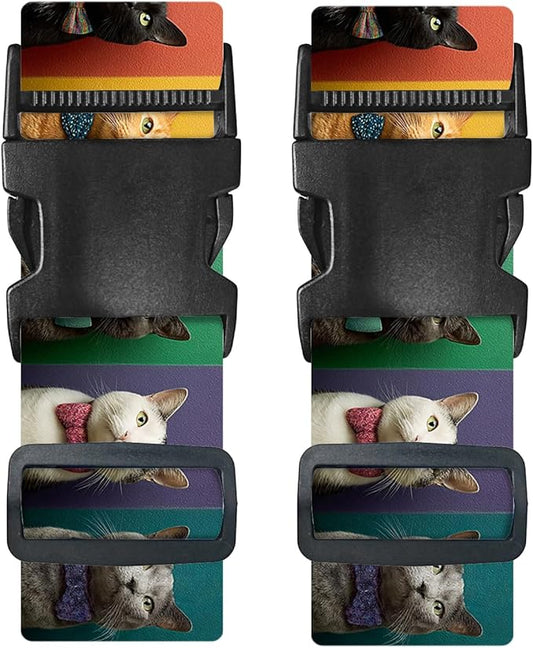 Nuxovilar Luggage Straps of 2 Set Solid Black Pattern, 1.96x90.5 inches - Luggage Straps for Suitcases, Nice for Business Travel, Formal Trips, Daily Use
