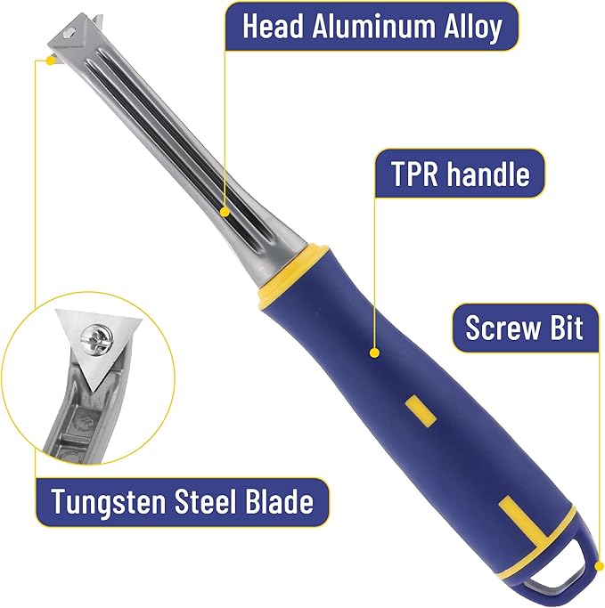 Bates- Carbide Scraper, 1-Inch, Three-Edged Tungsten Steel Blade, Paint Scraper Tool