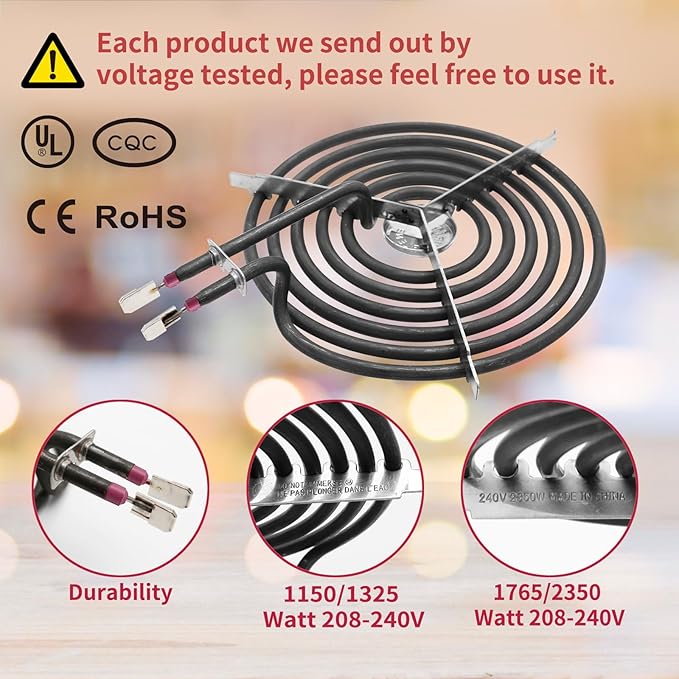 GE Drip Pans and Stove Burner Element Unit Set, Perfectly Fit WB30M1 & WB30M2 -Replacement for GE Hotpoint Kenmore Stove Top（Black）