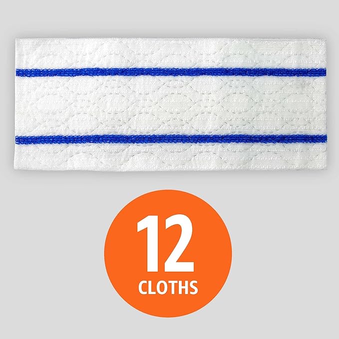 Amazon Basics Wet Mopping Cloth Refills, Floor Cleaning, Fresh Scent, 12 Count (Fits Swiffer Sweeper Mop Heads)