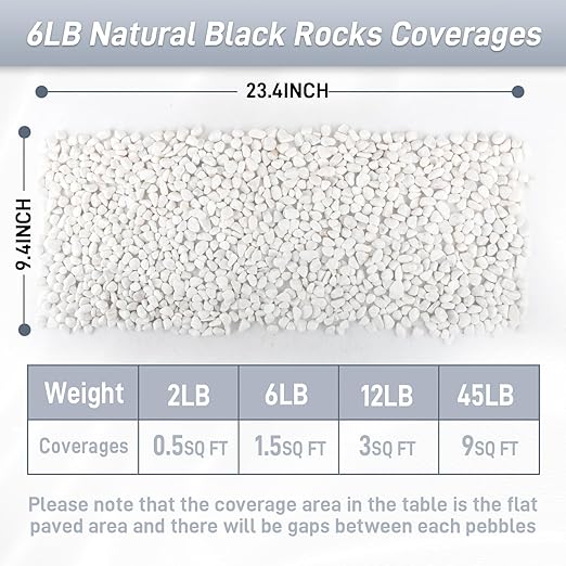 6Lb White Rocks for Plants, 1/4"-3/4" White Pebbles, Decorative Stones for Vases, Small Aquarium Gravel for Fish Tank Garden Rocks for Potted Plants & Home Decor