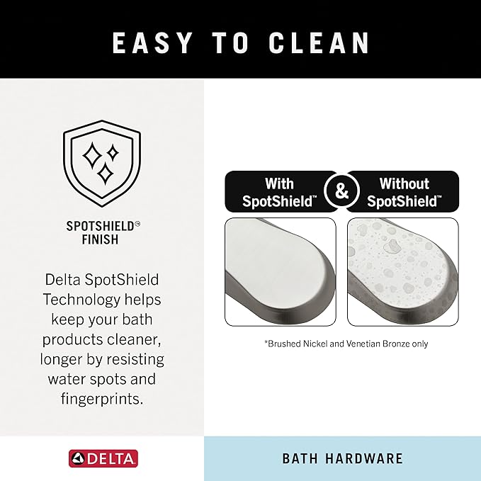 Delta Dansant Towel Hook Satin Nickel | Wall Mounted | Bathroom Hardware | Model 135241 | Pack of 5