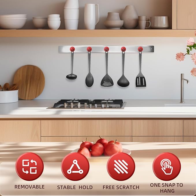 Neosmuk Magnetic Hooks, Cruise Ship Essentials, 100lb+ Heavy Duty Magnetic Hooks for Cruise Cabins, Refrigerator, Grill, Hanging, and Travel | Extra Strong Must-Haves Magnet Hook,Red,Pack of 20