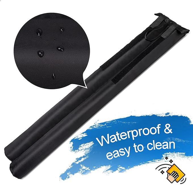 MAXTID Large Door Draft Stopper 30 Inch for Small Size Bedroom Door, Fits 0.5 to 1.7" Gaps Draft Light Blocker Black Door Draft Guard for Bottom of Doors Adjustable Twin Sided Door Draft Stopper