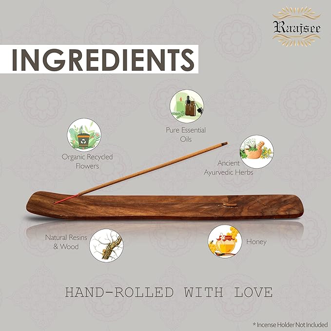 Raajsee Citronella Incense Sticks 100 gm Pack-100% Pure Organic Natural Hand Rolled Free from Chemicals-Perfect for Church,Aromatherapy,Relaxation,Meditation,Positivity & Sensual Therapy