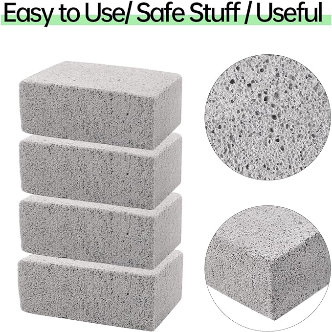 HATOKU 8 Pack Grill Brick & Griddle Stone Cleaning Block, Pumice Stone for Cleaning Oven, Stove, BBQ Grill, Commercial Grade Cleaner for Cookers, Frying Pans, Racks, Flat Tops