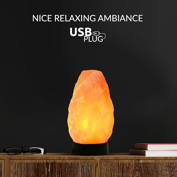 Himalayan Salt Lamp Multicolor with USB & Plastic Base – Hand-Carved Himalayan Salt Lamp for Home, Office, and Dorm Decor | LED Multicolor Salt Lamp for Relaxation, Ambiance, and Air Purification