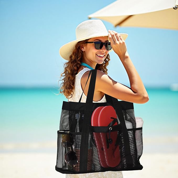 Large Mesh Shower Caddy Portable Tote, Quick Drying Bag for Travel, University Dorm, Camping, Beach, Gym, Swimming Pool, RV