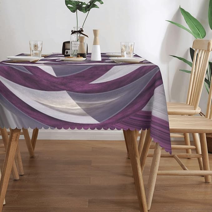 VIMPEYDON Fractal Table Cloth for Dining Tables, Reusable Sphere Blooming Flower Rose-Like Colored Image Different Details Tablecloths Decor Rectangle Table Cover for Kitchen, Holiday, Party, 54x72Inch