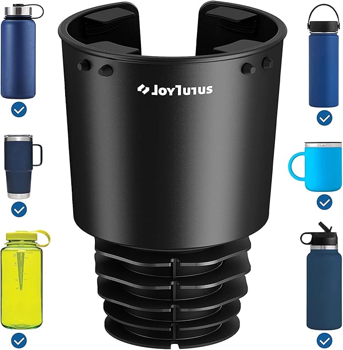 JOYTUTUS Upgraded Car Cup Holder Expander with Offset Base, Compatible YETI Ramblers, Hydro Flask, Large for Hold 18-40 oz Bottles and Mugs, Other in 3.4-3.8 inch