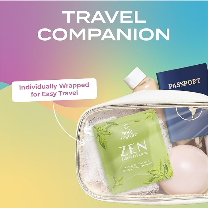 Body Restore Heated Eye Mask for Dry Eyes 5 Pack - Self Heating Warm Compress, Christmas Stocking Stuffers, White Elephant, Birthday Gifts for Women, Men, Stye Eye Treatment, Relaxation - Variety