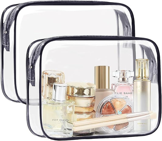 COSHAYSOO Sunscreen Bag Clear Makeup Toiletry Pouch Beach Vacation Essentials for Women Teen Girls Trip Gifts Summer Pool Travel Must Have Accessories Waterproof Stuff