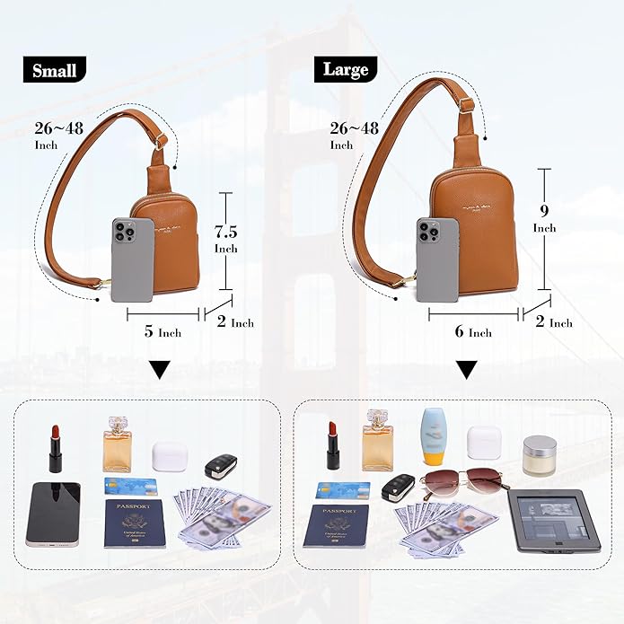 INICAT Small Sling Bag for Women Everyday & Travel Crossbody Bags Lightweight Cross Body Purses Vegan Leather